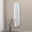 Miroir moderne ovale pleine longueur de 15,7 po x 47,2 po x 0,9 po | 100% panneau de fibres à densité moyenne écologique | Fixation murale, couleur naturelle | Parfait pour la décoration intérieure, design élégant et fonctionnel pour n'importe quelle pièce-1499603695