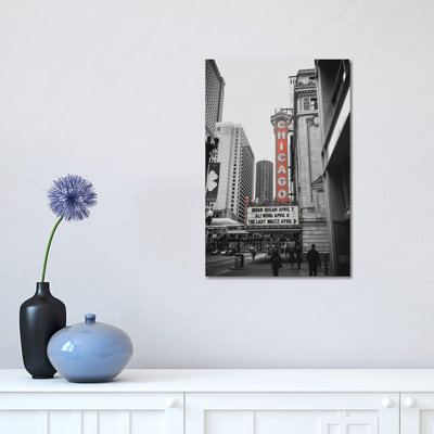 Chicago Theatre Red 1 Piece Wrapped Canvas Wall Art
