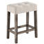 Table de pub 3 pièces, couleur brune, 2 tabourets en lin, finition en placage de papier, 42 po de largeur, 36 po de hauteur, compacte pour la cuisine, conception ergonomique, Tuck-Under Seats avec motif en bois naturel, table,