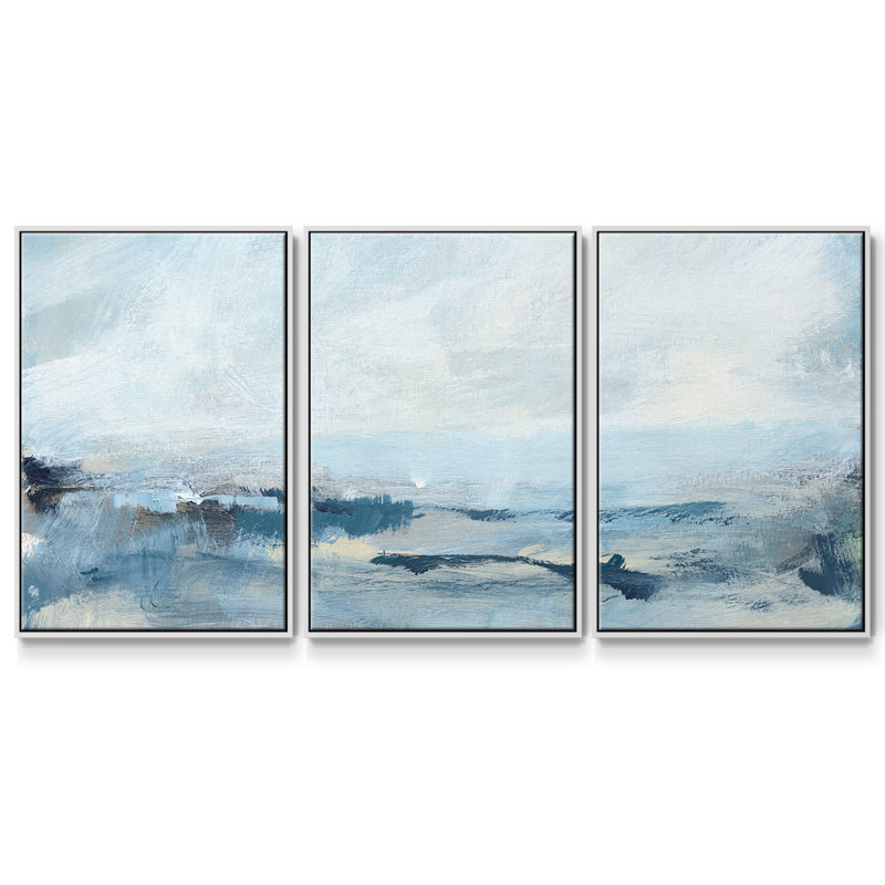 Voile II 3 pièces, H 36 po x l 75 po x P 2 po, Cadre blanc