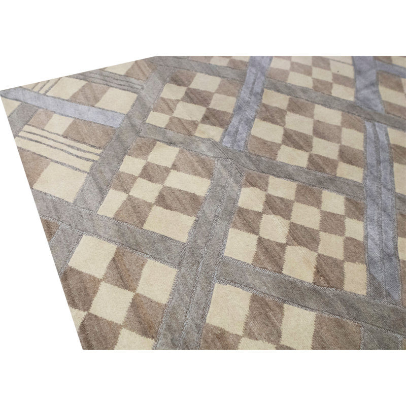 Hand Knotted Wool and Viscose Indoor Rug