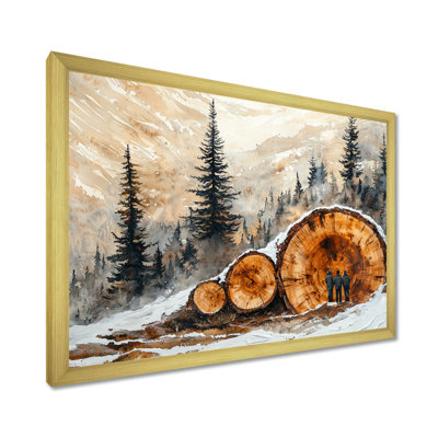 Genele randonnée groupe dans un paysage d'hiver I - randonnée d'art mural