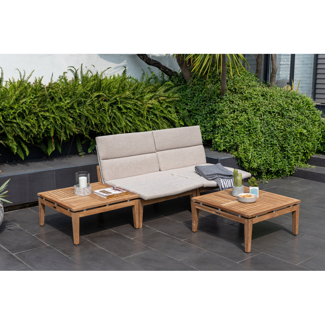 Lujane Teak 4pc Outdoor Patio Seating Set with Cushions Corrigan Studio®