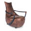 Luxury Club Chair with Top-Grain Leather and Iron Frame