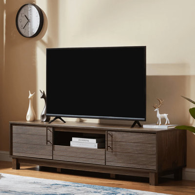 Entertainment Center TV Stand For TV Ups To 70” Mid Century TV Console Media Console with Storage