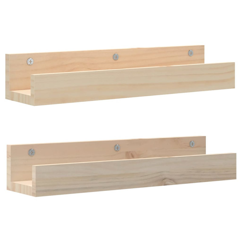 Solid Wood Floating Shelf, 9cm H x 50cm W x 12cm D