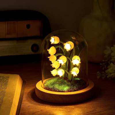 Glass Lily Flower Decorative Lamp