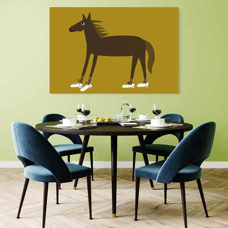 Cheval en espadrilles, art mural minimaliste moderne