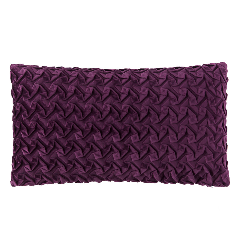 Plum Origami Velvet Textured 12x20 Pillow Cover