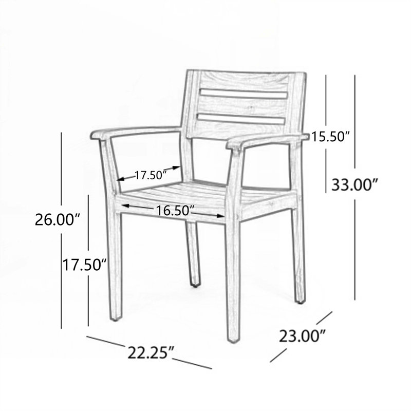 Fauteuil d'extérieur en bois d'acacia pour la cour, la piscine et le jardin, Teck