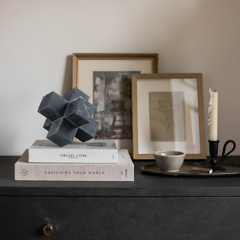Jack Marble Abstract Figurines & Sculptures, Black