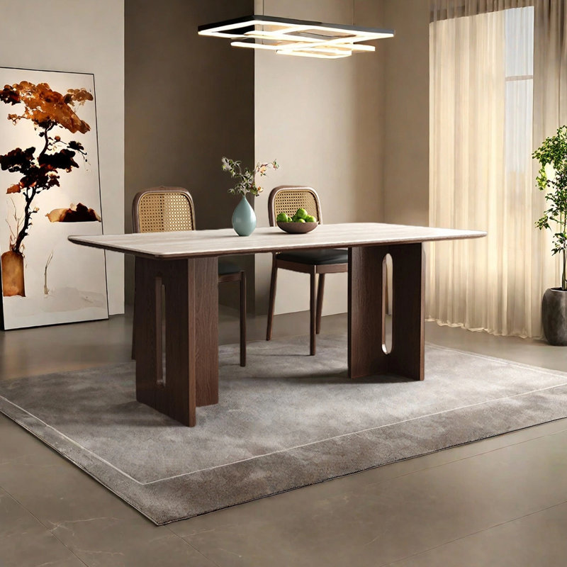 Table de salle à manger rectangulaire minimaliste, H 29,53 po x L 55,12 po x l 31,5 po