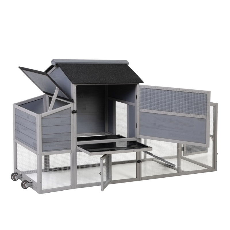 Poulailler mobile d'extérieur portable avec nichoir