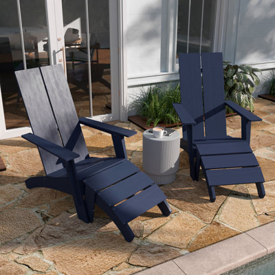 Chaise Adirondack d'extérieur avec repose-pieds Brady