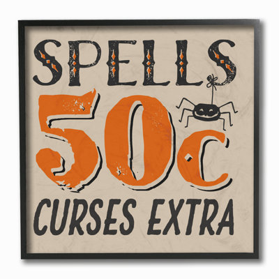 «Spells for Sale Curses Extra Spider Typographie», impression