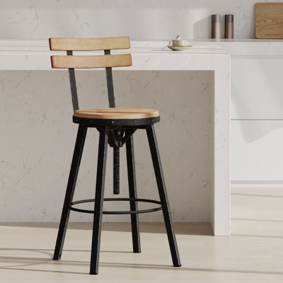 Abbot Swivel Adjustable Height Counter Stool with Metal Frame