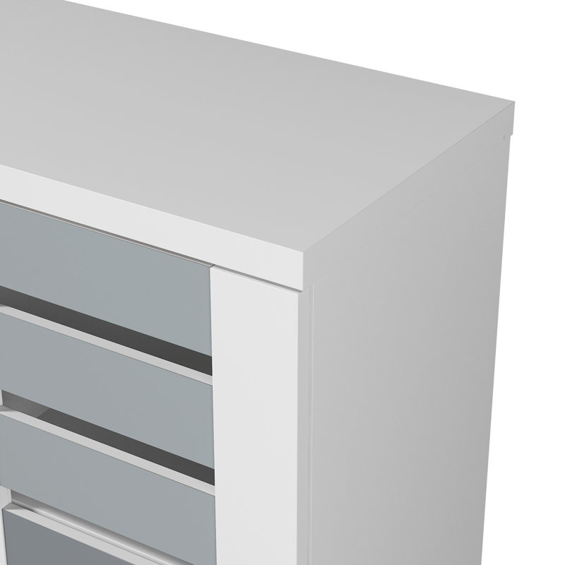 Armoire de rangement à chaussures Lismore jusqu'à 20 paires, Blanc, gris pierre, gris froid, hibou couche-tard