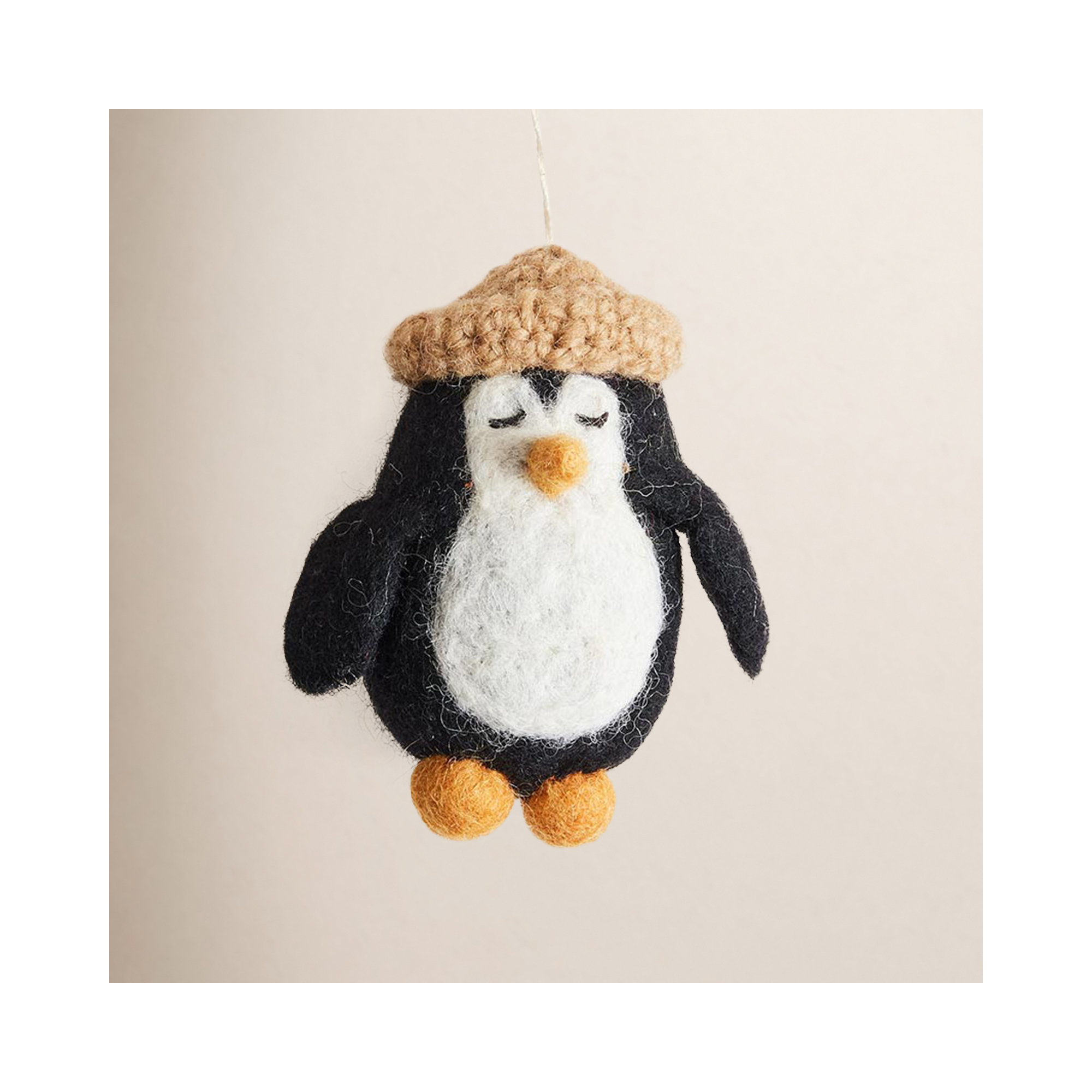 Felted Festive Penguin Ornament - Perry Penguin