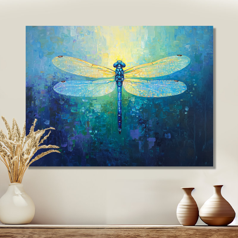 Libellules, ailes iridescentes II - libellule, art mural, H 12 po x l 20 po, Toile tendue, Ne s’applique pas