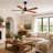 5-Blade Indoor Wood Ceiling Fan with Integrated LED Light, Remote Control, and Reversible Airflow-237166053-237166052