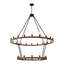 Lustre en bois massif à 2 niveaux