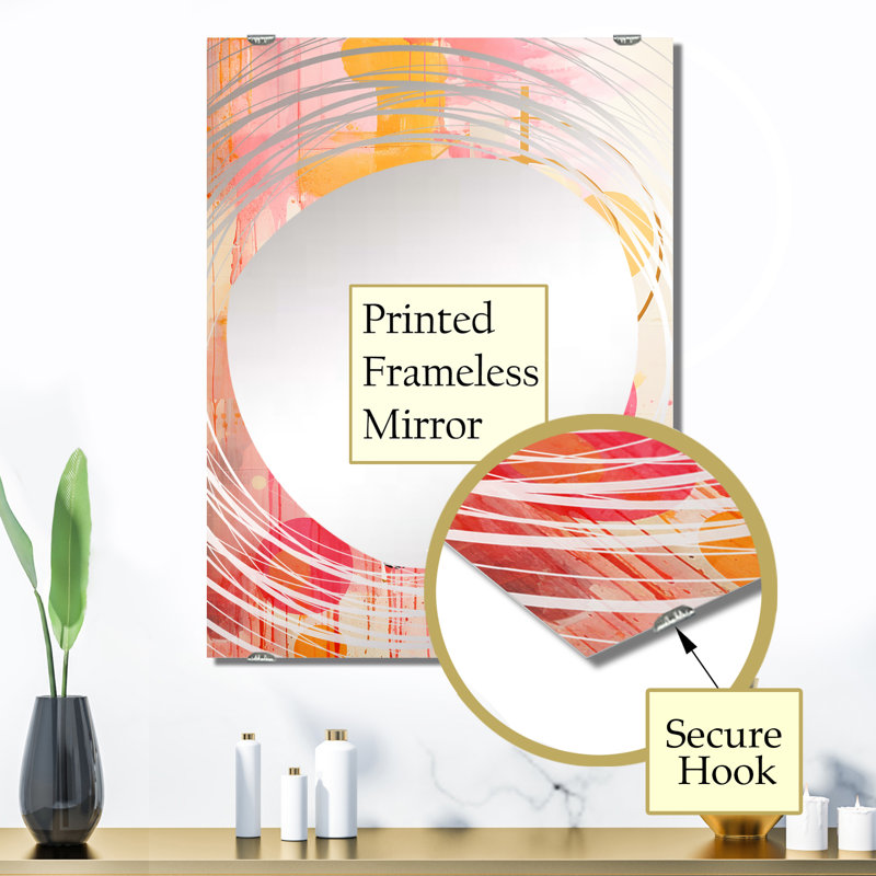 Miroir mural Vicdan - Abstract Collages MIR131626, 32 po x 24 po