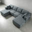 Canapé modulaire gris foncé, canapé-lit convertible en velours à six modules, assemblage zéro