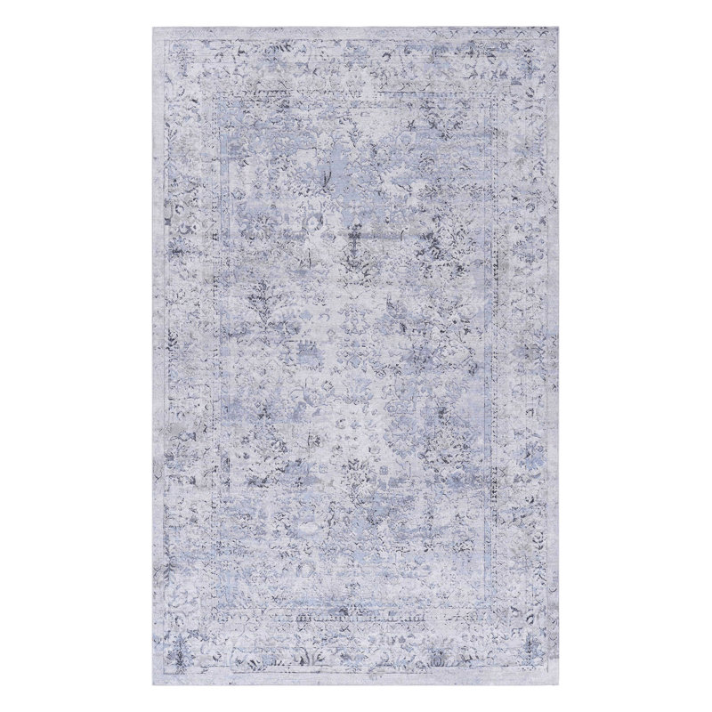 Tapis 5 x 8 - antitache et sécuritaire pour les animaux, pour les tapis crème couloir bleus