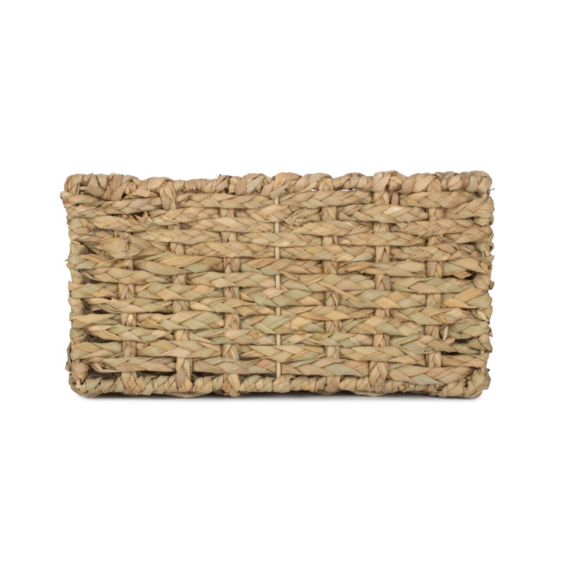 World Menagerie Wicker Thatch Grass Storage Basket, 18.5cm H x 35cm W x 22cm D