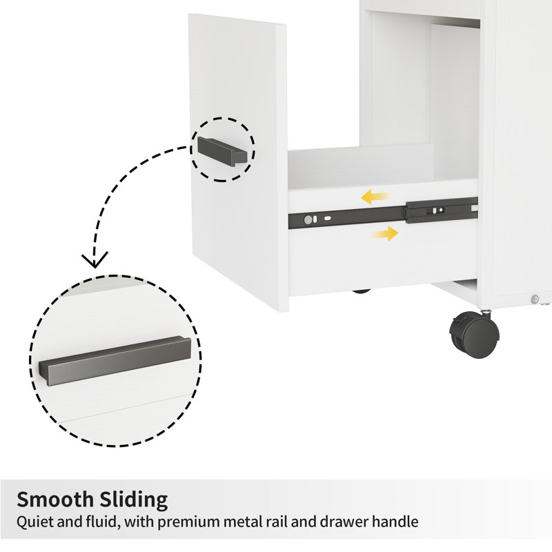 Labissiere Vertical Filing Cabinet, White