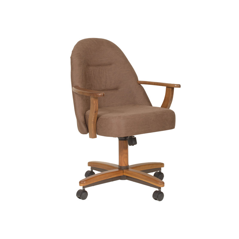 19'' H Upholstered Walnut Armchair, Chocolate