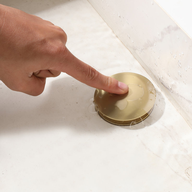 3 Hole Wall-Mounted Bathroom Sink Faucet with Lever Handles, Brushed Gold, without Pop-Up Drain