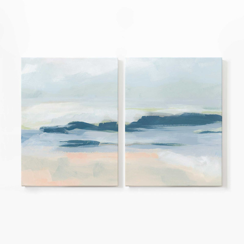 Impression sur toile Soft Coastal Layers II, H 36 po x l 54 po x P 1,25 po, Toile tendue, 3