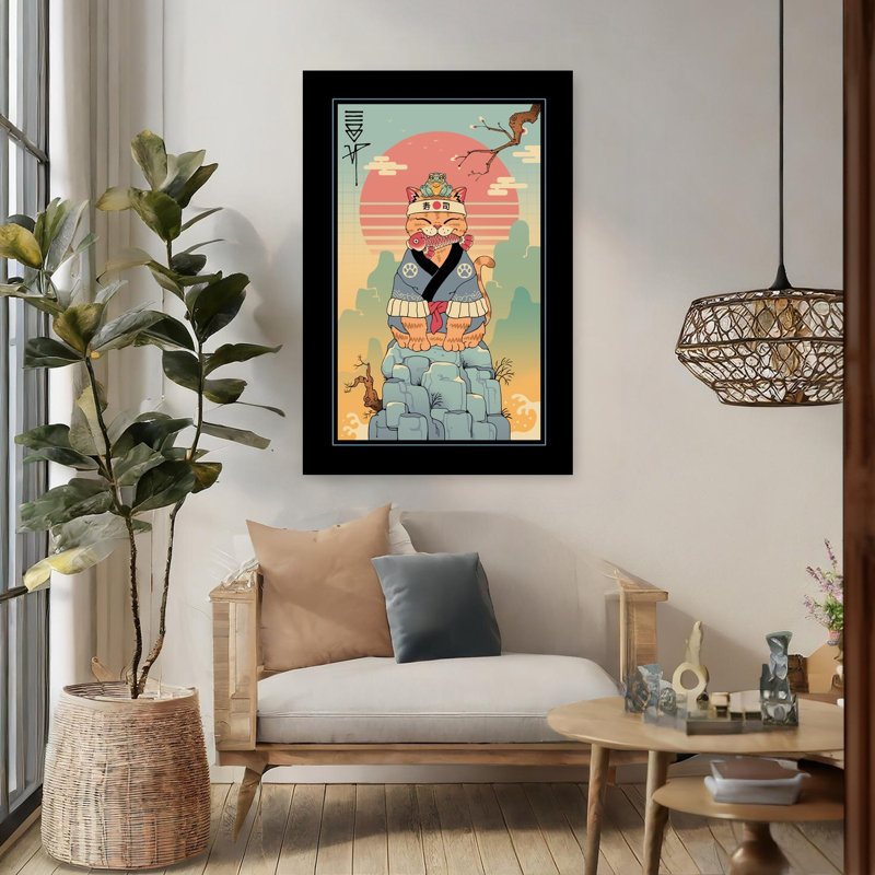 Art contemporain rétro, grenouille de chat, H 48 po x l 32 po