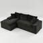 Canapé polyvalent en velours noir: méridienne convertible-1059929037-1062220579
