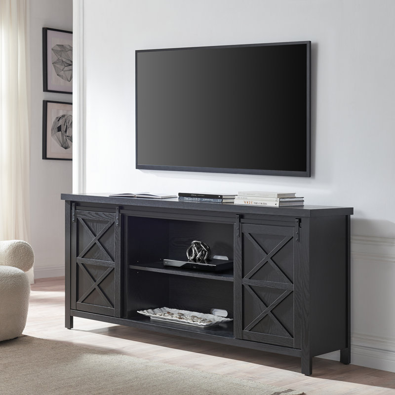 TV Stand for TVs up to 78", Black Grain