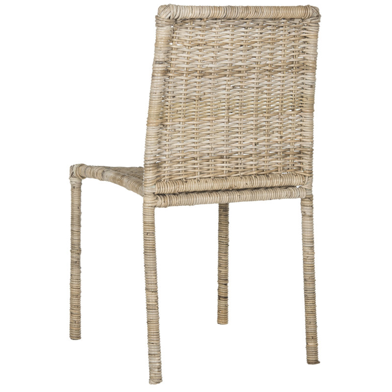 Gray Wicker Double Seating Dining Chair Set
