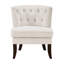 Chaise d'appoint beige avec capitonnage à boutons, pieds en bois massif pour un look sophistiqué, base moderne, stabilité fine-2018782823