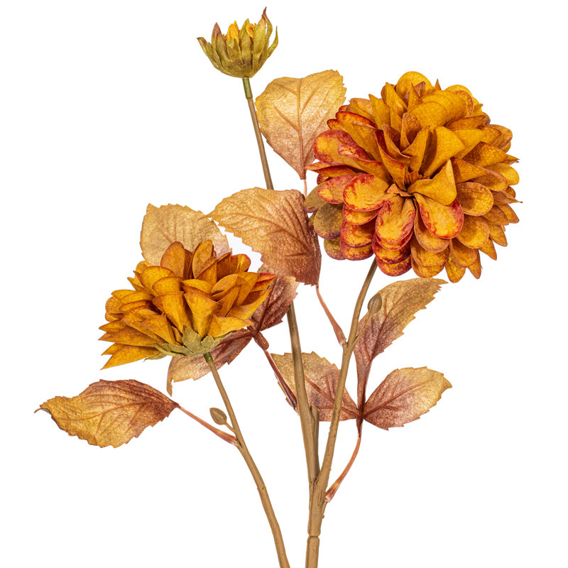 Vickerman 26" Artificial Chrysanthemum Spray 3/Bag. Recommended for indoor use., Yellow