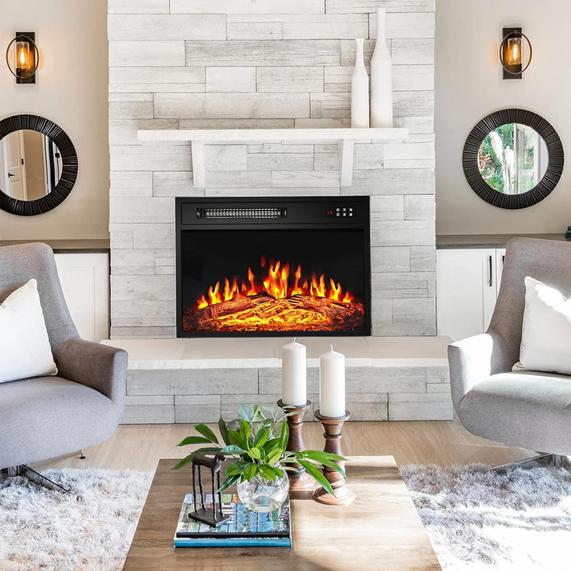 Pugmire 17.8'' W Metal Electric Fireplace