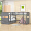 Spacieux lit simple superposé simple au-dessus de simple et simple avec lit mezzanine et tiroirs de rangement doubles-596043007