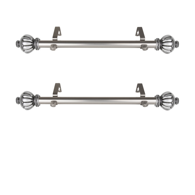 Tringle à rideaux simple Elsie Selma, Nickel satiné