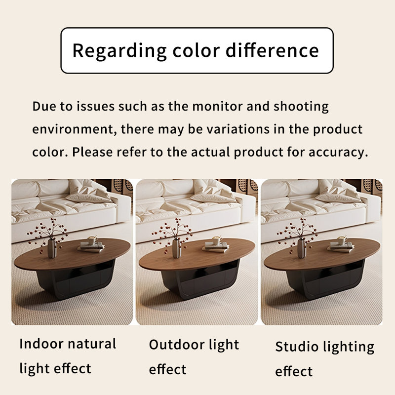 Latitude Run® Retro Oval Wooden Coffee Table Set with Drawer - Wayfair ...
