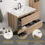 Meuble-lavabo mural en chêne brut Gloria