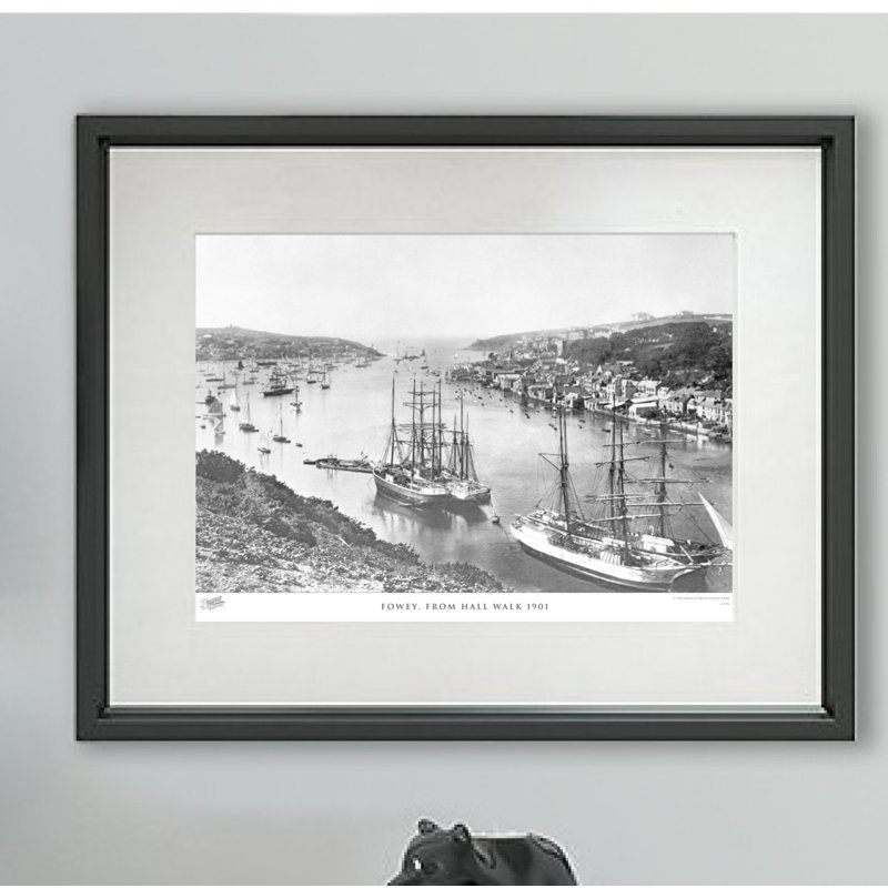 Fowey, From Hall Walk 1901 - Single Picture Frame Print, 28cm H x 36cm W x 2.3cm D