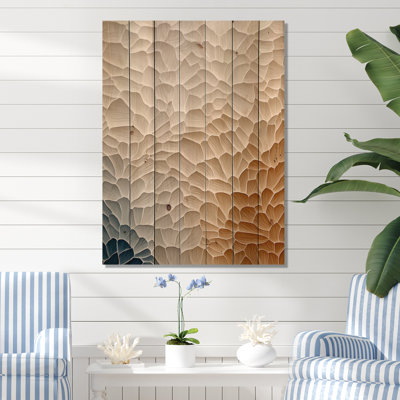 Minimal Serenade Of Crystals I - Coastal Wood Wall Decor On Natural Pine Wood