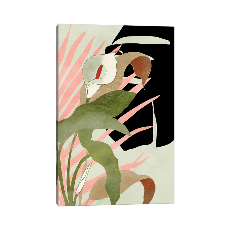 «Tropical Floral» par Ana Rut Bré - impression d'art graphique, Aucun mat, Toile tendue, H 12 po x l 8 po x P 0,75 po