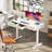 Electric Standing Desk With 3-tier Spacious Fabric Drawers, Height Adjustable Desk With Recessed Power Outlets, Sit Stand Table With Hidden Cable Management Tray-494546545