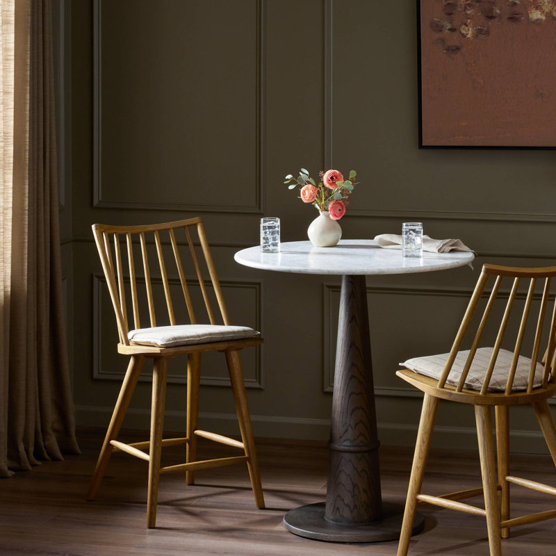 Lewis Windsor Stool With Cushion-Black Oak-Counter, Black Oak, Counter Stool (25.02” Seat Height)