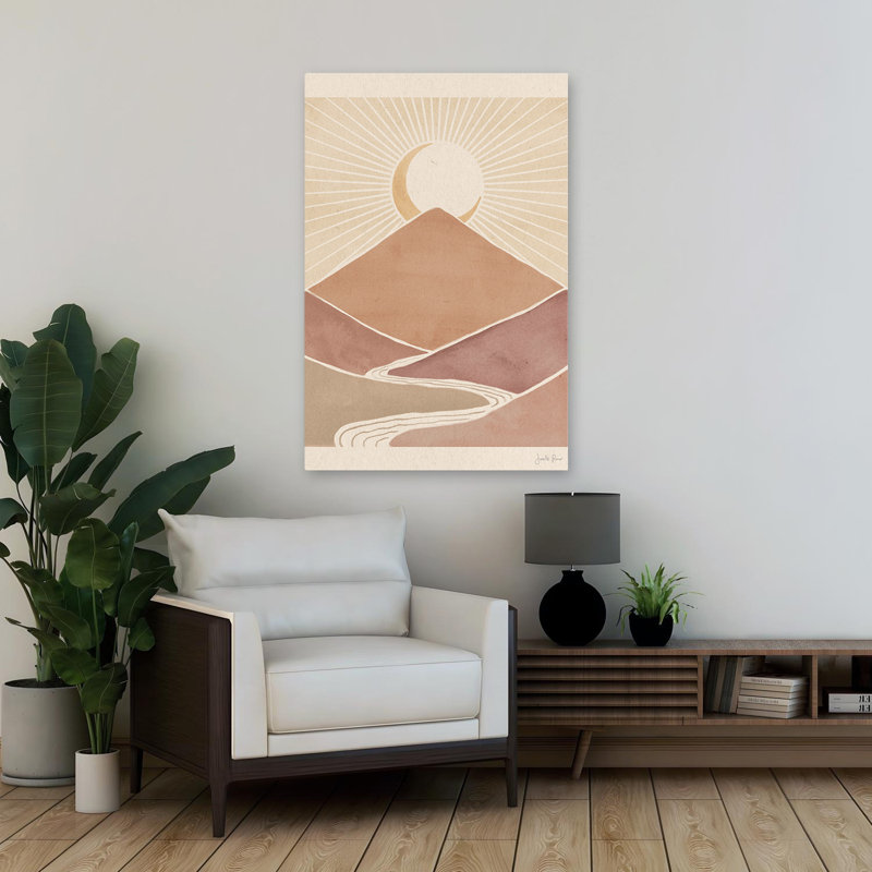 Paysage Mid-Century moderne et bohémien Mid-Century II, H 36 po x l 24 po